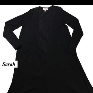 LuLaRoe SOLID BLACK Sarah Duster Cardigan XS